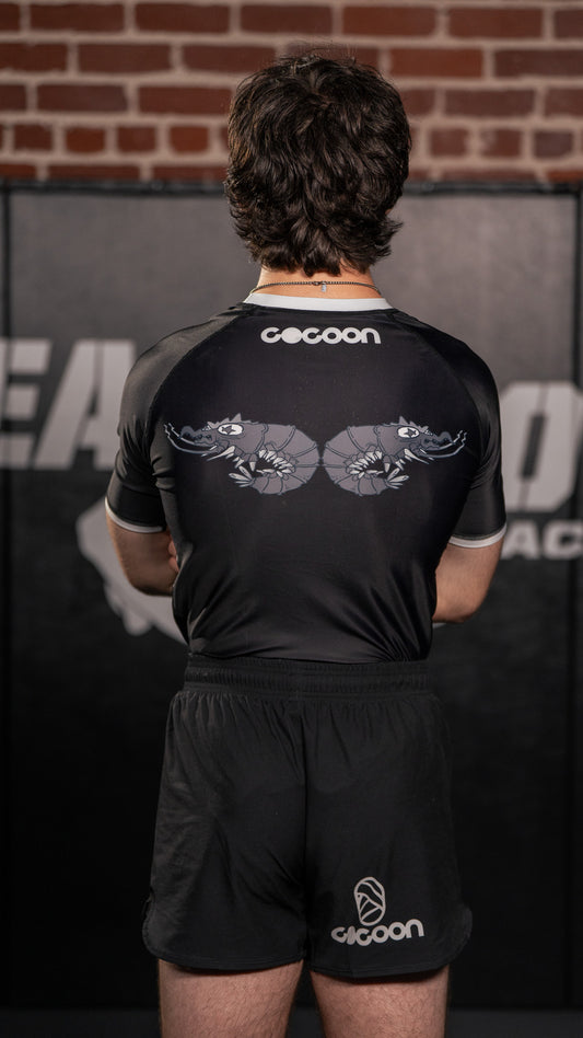 "Shrimp Out" Black Rash Guard