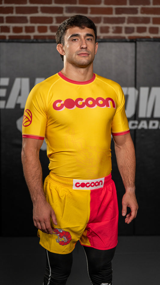 "Shrimp Out" Yellow Rash Guard
